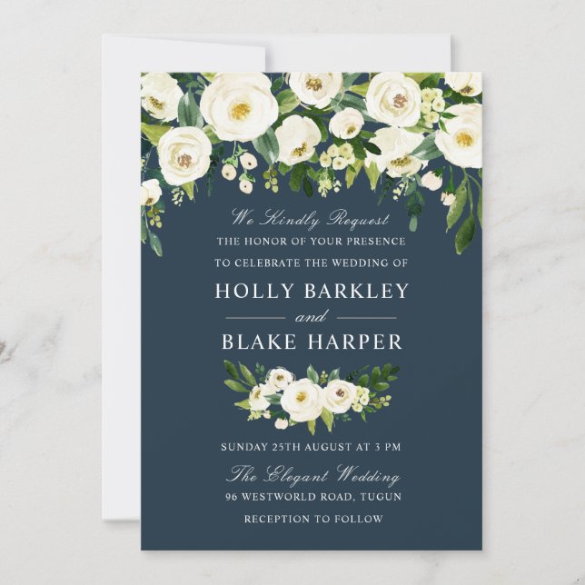 Elegant Greenery All Seasons Wedding Invitation (Front)