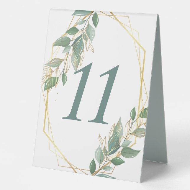 Elegant Greenery and Gold Frame (Front)