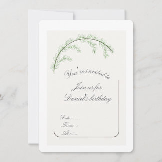 Elegant Greenery Arch Birthday Invitation Card