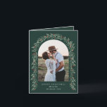 Elegant Greenery Arch Modern 2 Photo Christmas Holiday Card<br><div class="desc">An elegant 2 photo Christmas holiday card with hand painted watercolor garland and modern script typography. The inside has a second image and a place for a longer personal note. Click the edit button to customise this design with your details.</div>