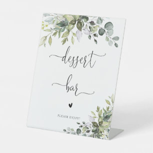 Elegant Greenery Baby Shower Dessert Bar Sign