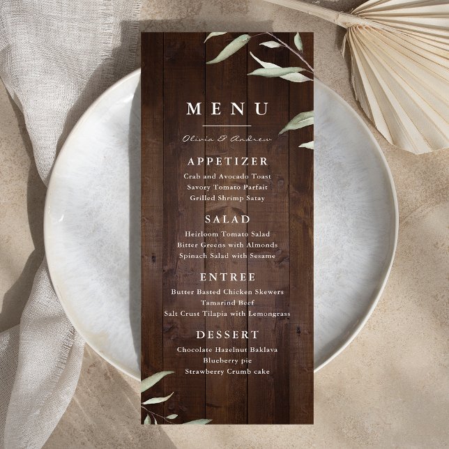 Elegant greenery barn wood county rustic wedding menu (Elegant greenery barn wood county rustic wedding menu)