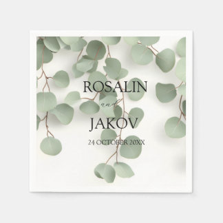 Elegant Greenery Botanical Design Napkin