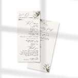 Elegant Greenery Botanical Ivory Wedding Program<br><div class="desc">Elegant Greenery Botanical Ivory Wedding Program. The design features an elegant hand-painted watercolor greenery, a monogram, and script calligraphy. This template includes space for ceremony details, thank you note, and on the reverse all the wedding party information. Personalise with your information using the template fields provided, if you need to...</div>