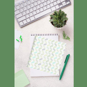 Elegant Greenery Botanical Tropical Leaves Pattern Notebook