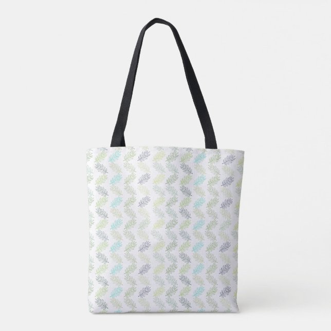 Elegant Greenery Botanical Tropical Leaves Pattern Tote Bag (Back)