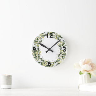 ELEGANT GREENERY BOTANICAL WALL CLOCK