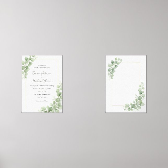 Elegant Greenery Botanical Wedding Invitation  (Front)