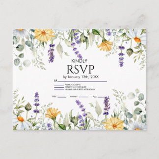 Elegant Greenery Botanical  Wedding RSVP Card