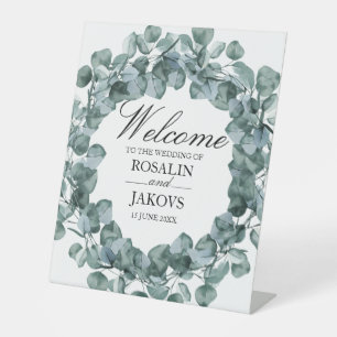 Elegant Greenery Botanical Wedding Sign