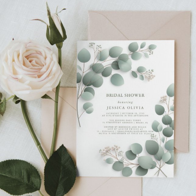 Elegant Greenery Bridal Shower Invitation (Creator Uploaded)