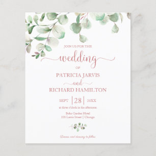Elegant Greenery Budget Wedding Invitation