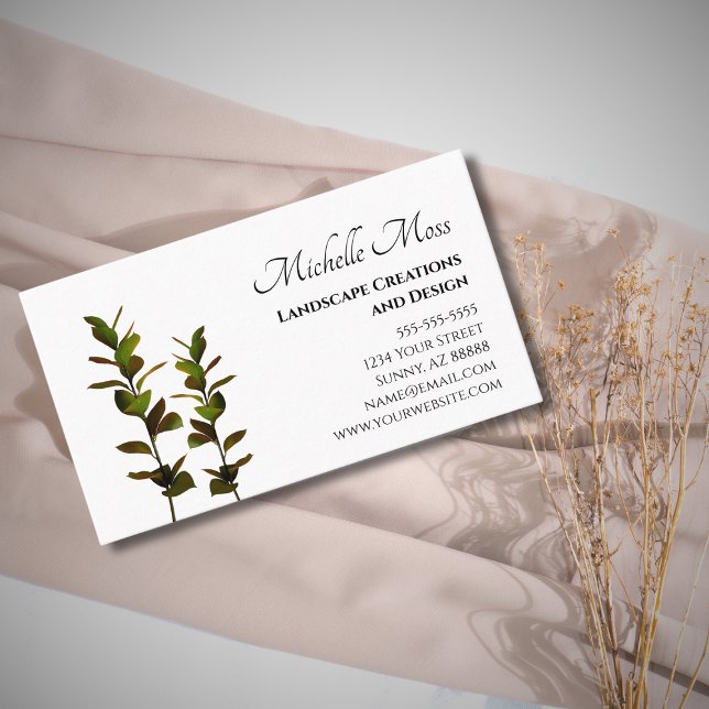 Elegant Greenery Business Card (Creator Uploaded)