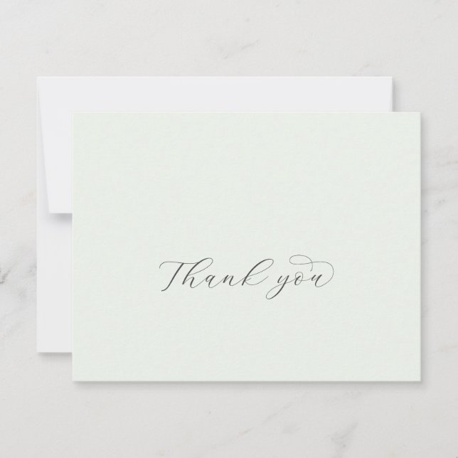 Elegant Greenery Coordinate Thank You Card (Front)