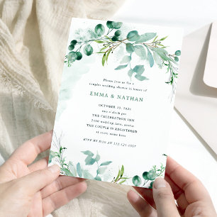 Elegant Greenery   Couples Shower Invitation