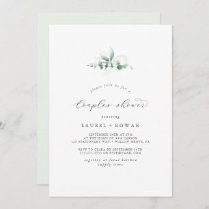 Elegant Greenery Couples Shower Invitation