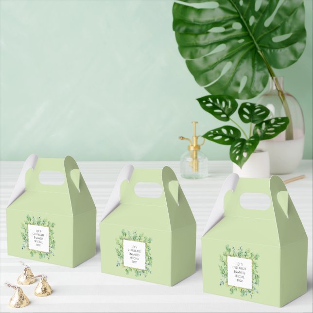 Elegant Greenery Custom Birthday Party Favour Boxe Box (Multiple)