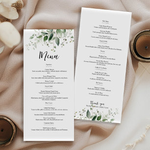 Elegant greenery double sided wedding menu