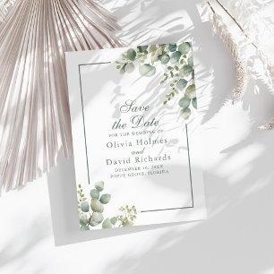 Elegant Greenery Eucalyptus Botanical Wedding Save The Date