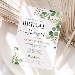 Elegant Greenery Eucalyptus Bridal Shower  Invitation