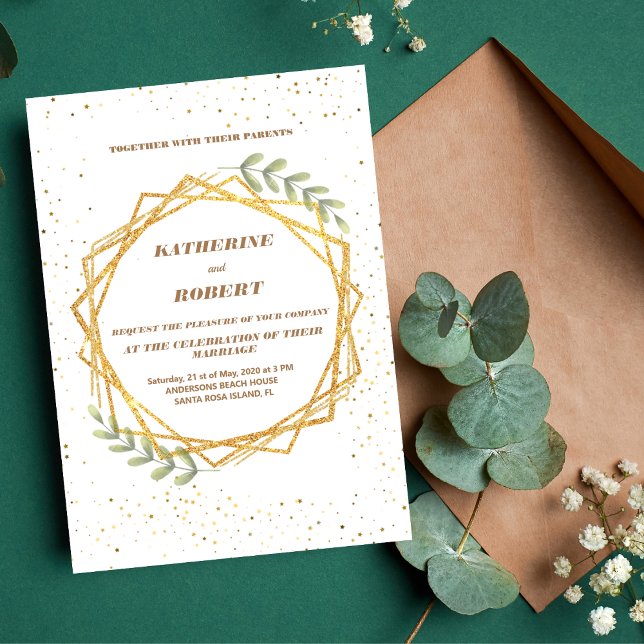 Elegant Greenery Eucalyptus Leaves Rustic Wedding  Invitation (Creator Uploaded)