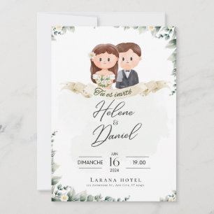 Elegant Greenery Eucalyptus Leaves Rustic Wedding  Invitation