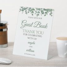 Elegant Greenery Eucalyptus Leaves Wedding guest