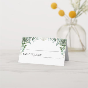 Elegant Greenery Eucalyptus Leaves Wedding Place Card