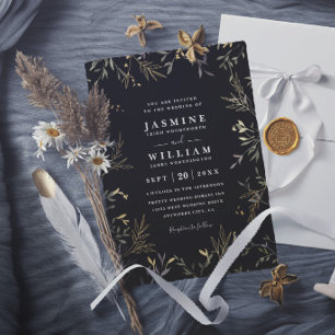 Elegant Greenery Eucalyptus Rustic Modern Wedding Invitation