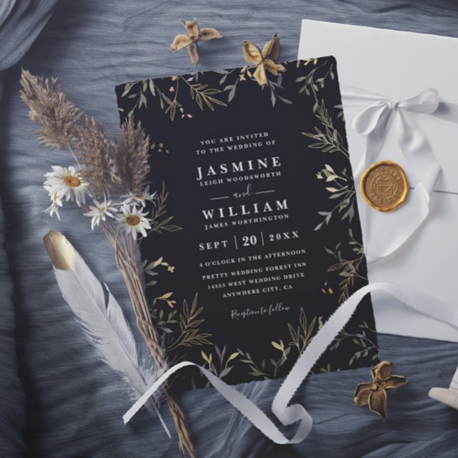 Elegant Greenery Eucalyptus Rustic Modern Wedding Invitation (Creator Uploaded)