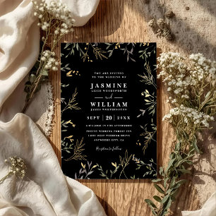 Elegant Greenery Eucalyptus Rustic QR Code Wedding Invitation