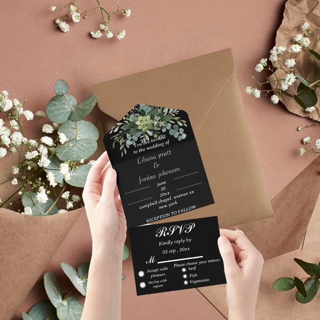 Elegant greenery eucalyptus WEDDING INVITATIONS  (Creator Uploaded)