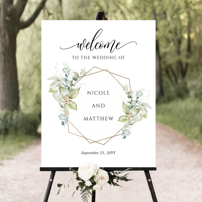 Elegant Greenery Eucalyptus Welcome Wedding Sign (Creator Uploaded)