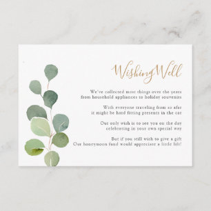 Elegant Greenery Eucalyptus Wishing Well Enclosure Card
