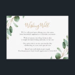 Elegant Greenery Eucalyptus Wishing Well Enclosure Card<br><div class="desc">Designed to coordinate with our Moody Greenery wedding collection,  this customisable Wishing Well card features watercolor greenery eucalyptus leaves with gold and grey text. To make advanced changes,  please select "Click to customise further" option under Personalise this template.</div>