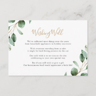 Elegant Greenery Eucalyptus Wishing Well Enclosure Card