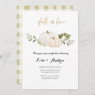 Elegant Greenery Fall in Love Couples Shower  Invitation