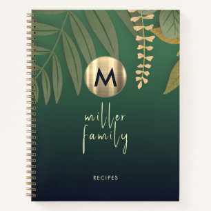 Elegant Greenery Family Recipe Book