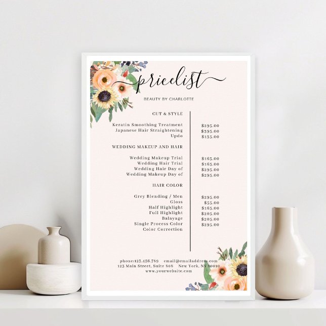 Elegant Greenery Floral Salon  Poster (Elegant Greenery Floral Salon Poster)