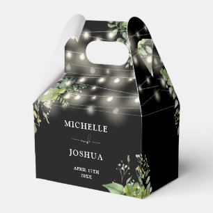 Elegant Greenery Floral String Lights Wedding Favour Box