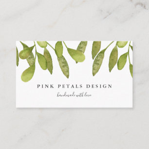 Elegant Greenery Florist Business Card