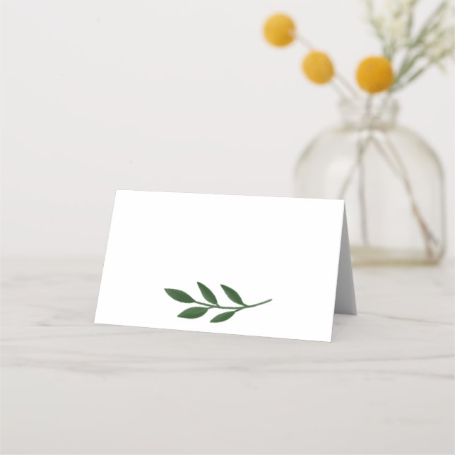 Elegant Greenery Folded Place Card (Front)