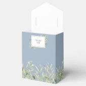 Elegant Greenery Foliage Bridal Shower Dusty Blue Favour Box (Opened)