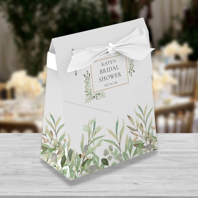 Elegant Greenery Foliage Bridal Shower Favour Box (Creator Uploaded)