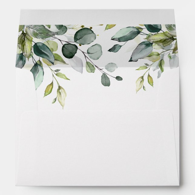 Elegant Greenery Foliage Envelope (Back (Bottom))