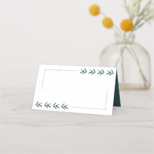 Elegant Greenery Forest Wedding Blank Place Card