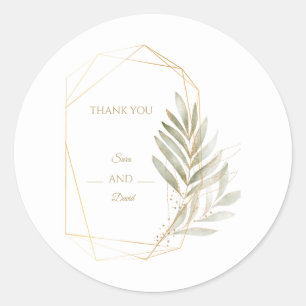 Elegant Greenery Gold Geometric Sticker
