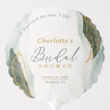 Elegant Greenery Gold Watercolor Bridal Shower