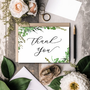 Elegant Greenery Graduation Thank You Card