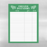 Elegant Greenery Green Freezer Inventory Magnetic Dry Erase Sheet<br><div class="desc">Elegant green freezer inventory magnetic sheet for your fridge in dark blue and white with greenery and a clean minimalist design.</div>